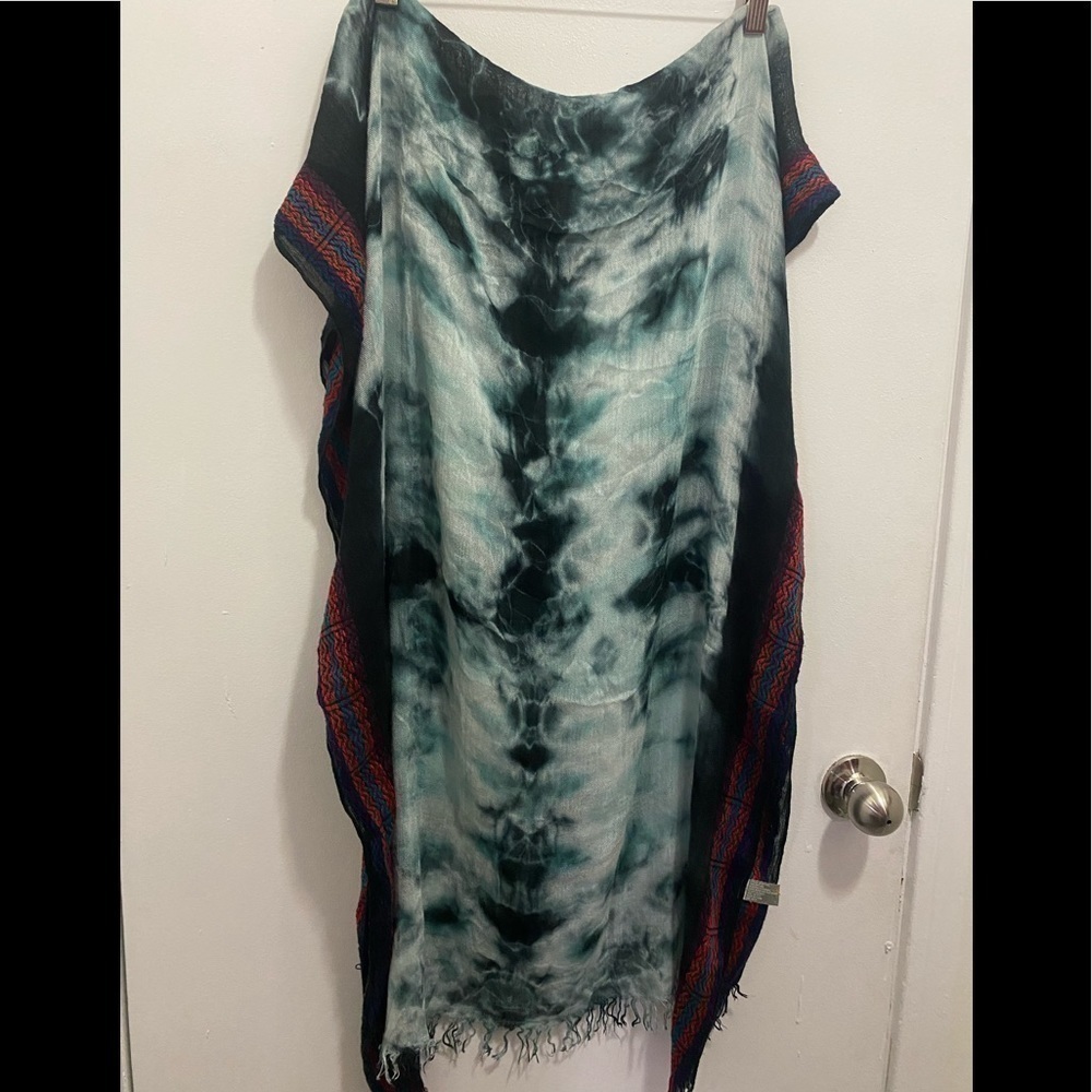 Tie Dye Embroidery Bohemian Scarf